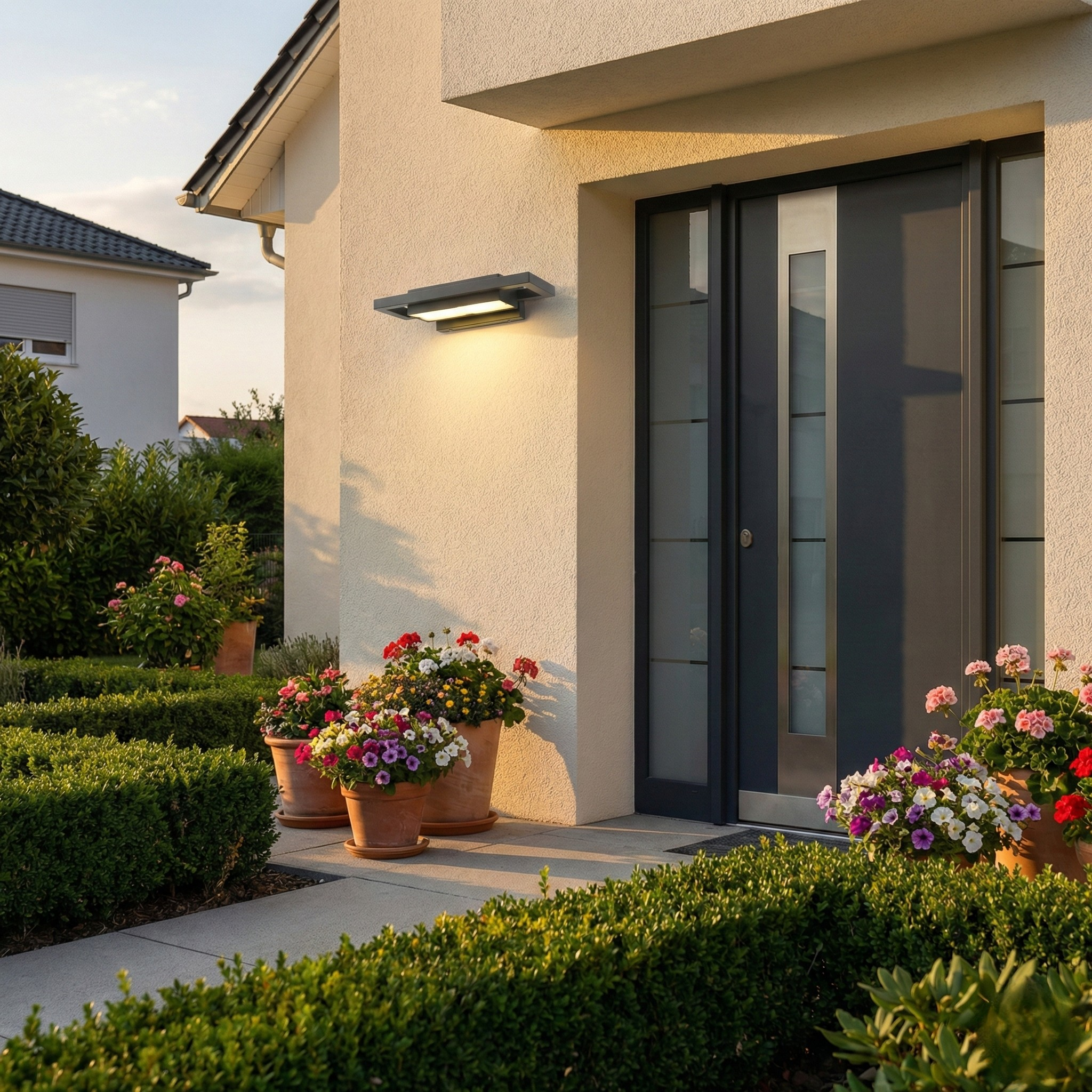 Outdoor LED Wall Light — Stainless Steel Weatherproof Fixture