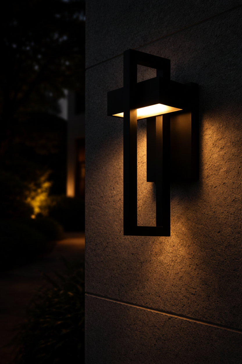 Modern Rectangular LED Outdoor Wall Light – Waterproof Minimalist Sconce for Garden, Patio, Entryway & Garage