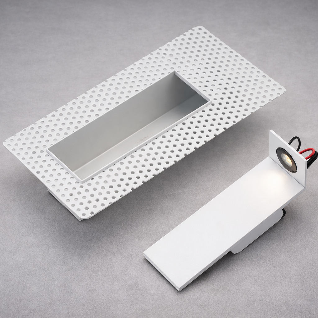 Frameless Recessed Baseboard Light with Sensor