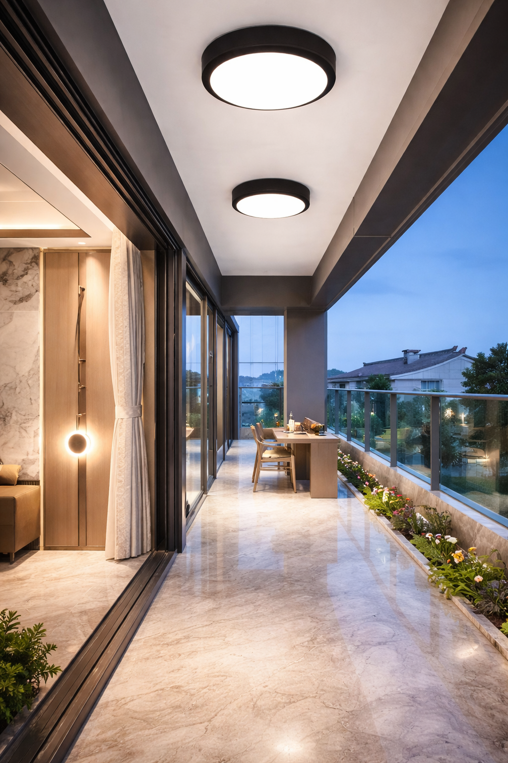 Waterproof Ultra-Thin LED Flush Mount Ceiling Light – Slim Lamp for Bathroom, Balcony, Hallway & Entryway