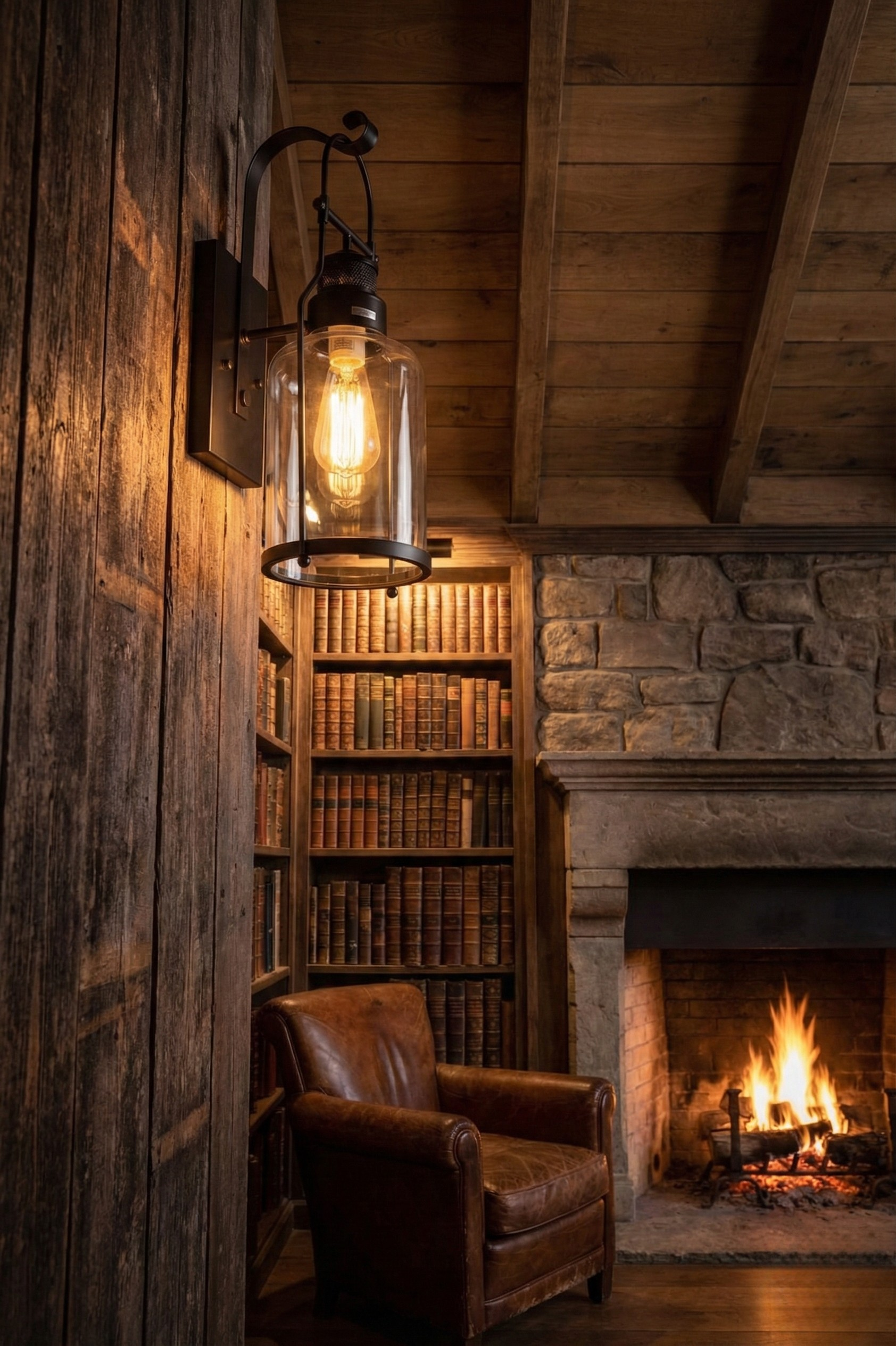 Outdoor & Indoor Retro Industrial Glass Wall Lamp