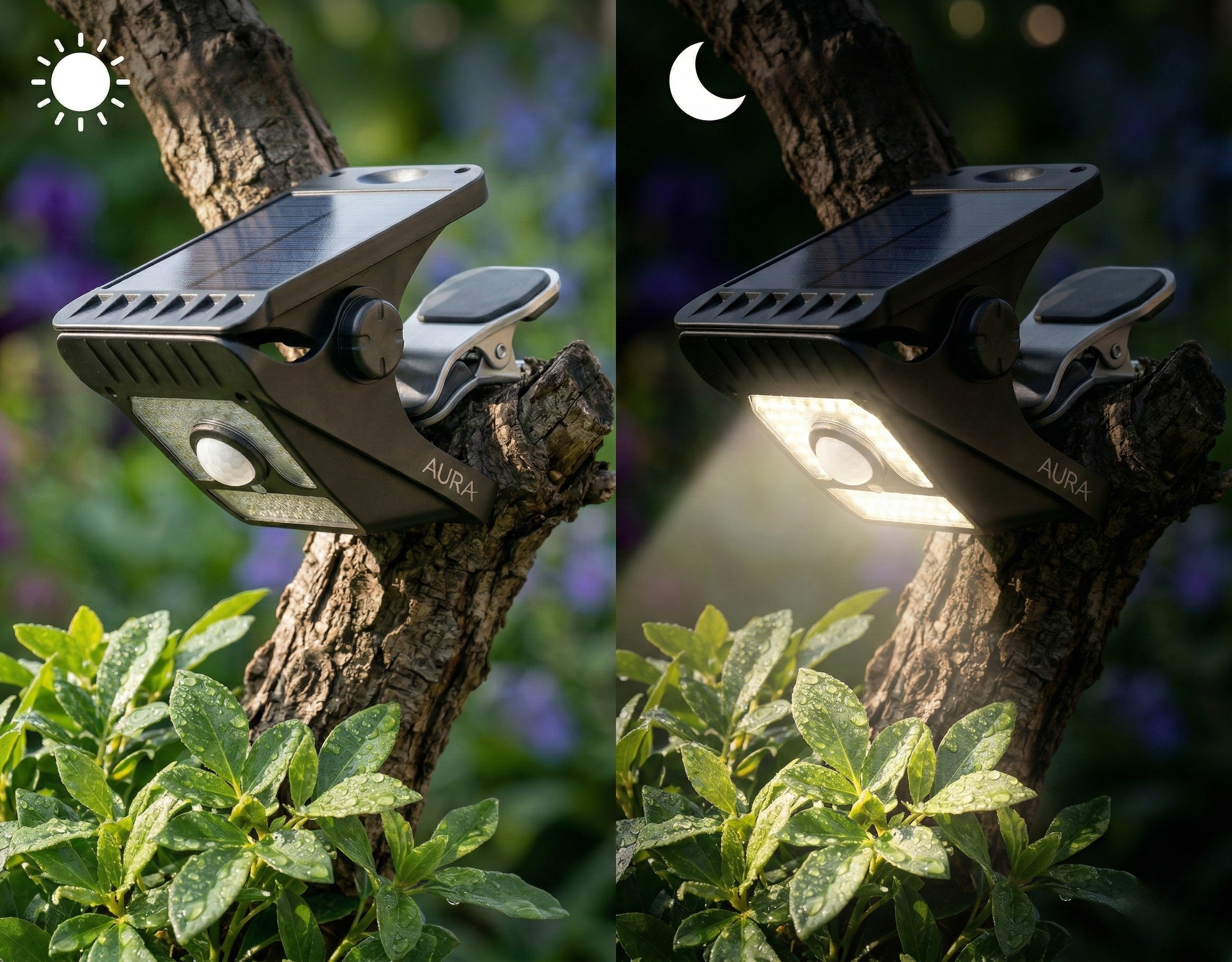 Solar-Powered Motion Sensing Outdoor Clip Light