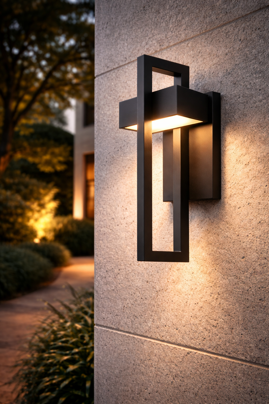 Modern Rectangular LED Outdoor Wall Light – Waterproof Minimalist Sconce for Garden, Patio, Entryway & Garage