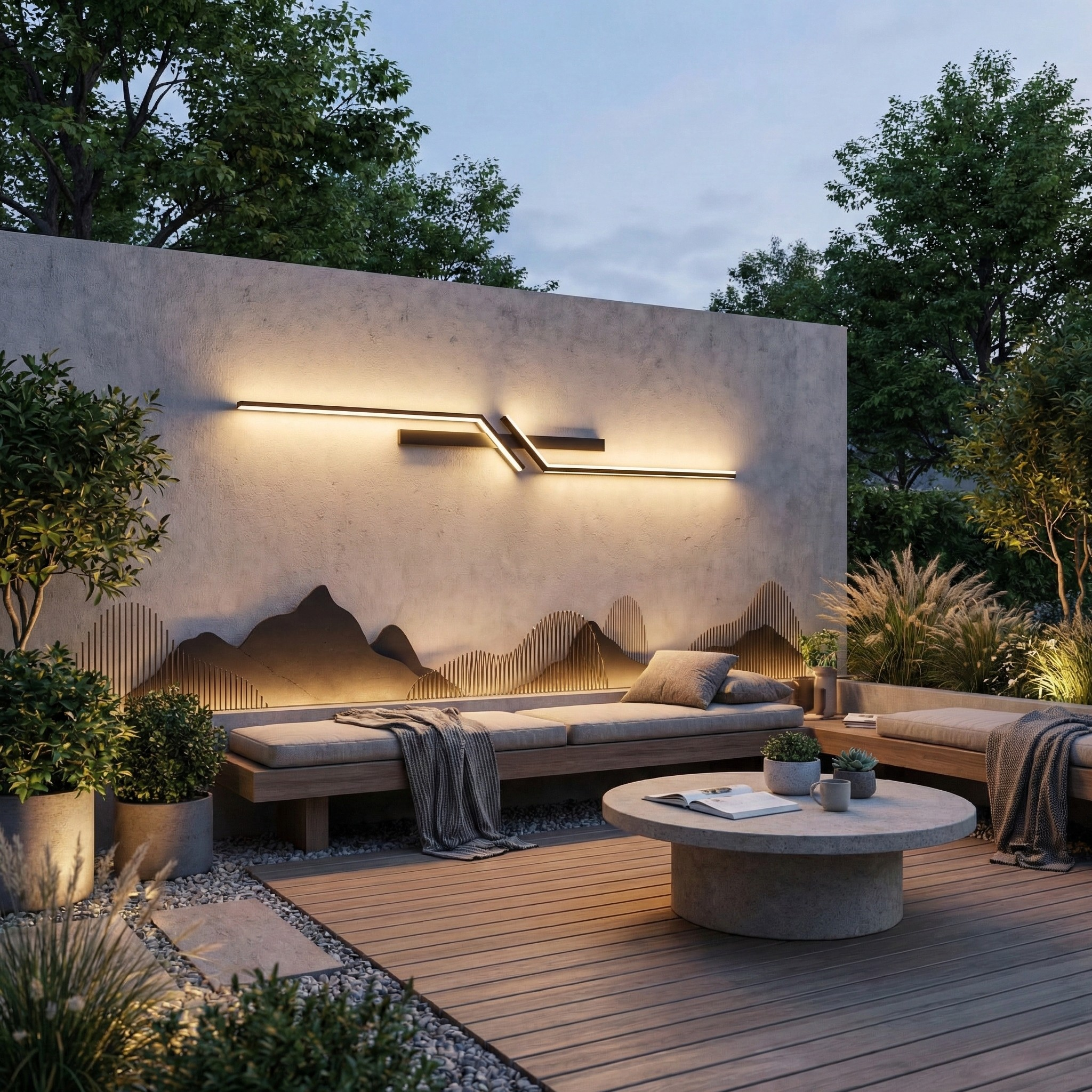 Solar-Powered  Waterproof Linear Outdoor Wall Lamp