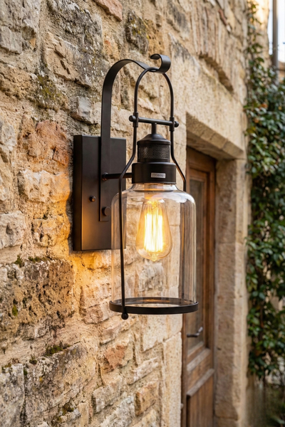 Outdoor & Indoor Retro Industrial Glass Wall Lamp