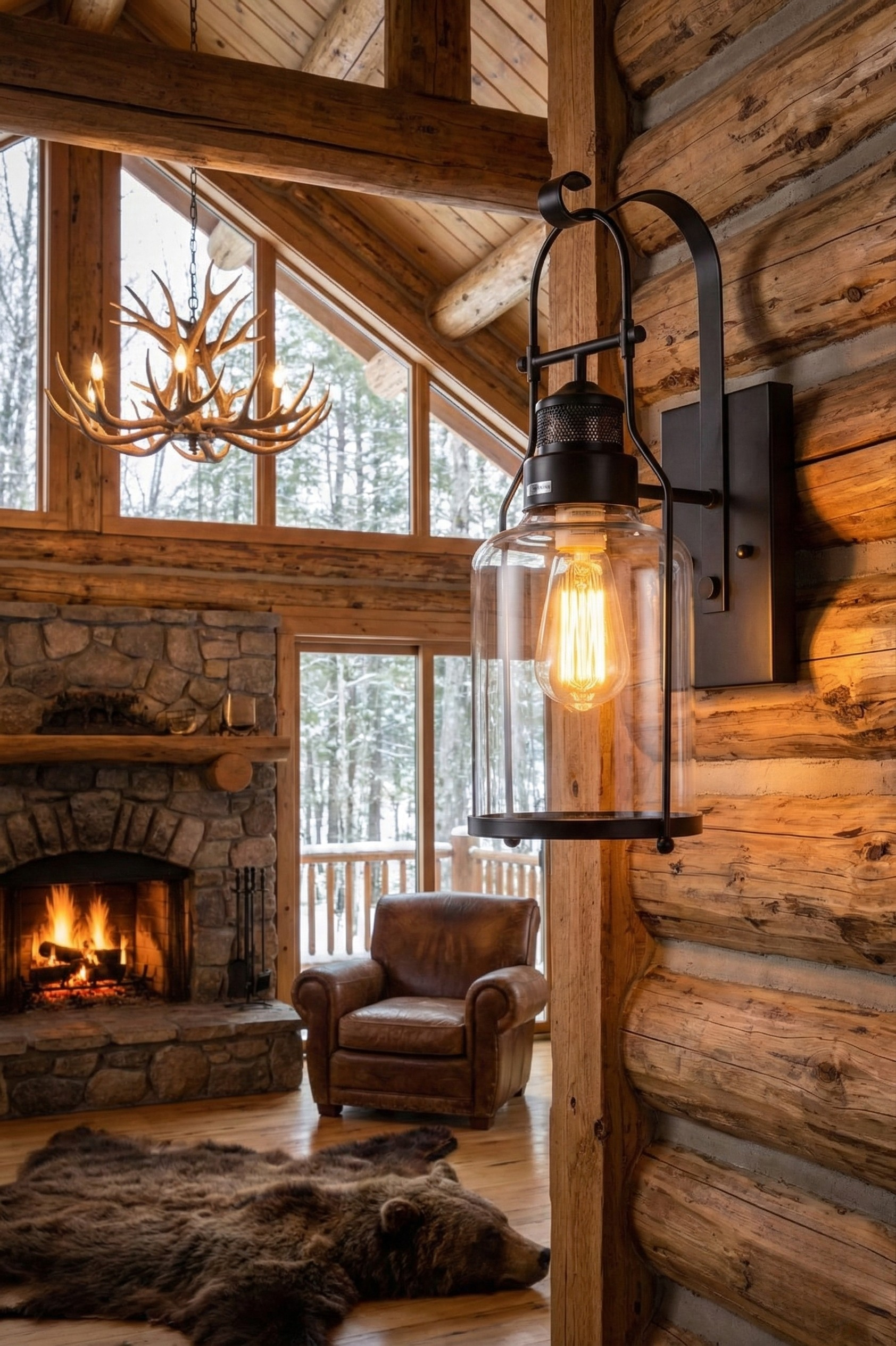 Outdoor & Indoor Retro Industrial Glass Wall Lamp