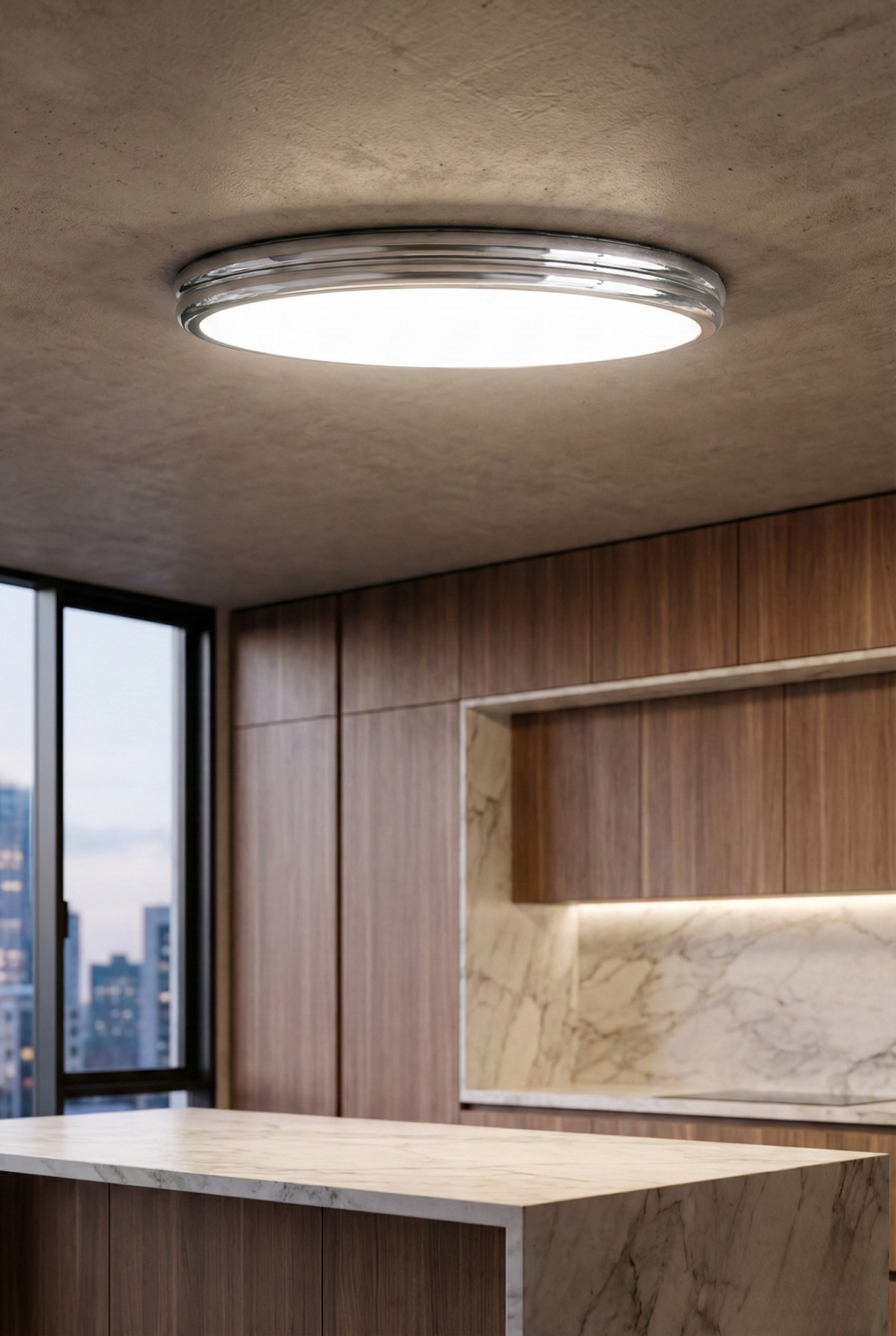 LED Modern Flush Mount Ceiling Light Fixture – Dimmable Lamp for Living Room, Bedroom, Kitchen & Hallway