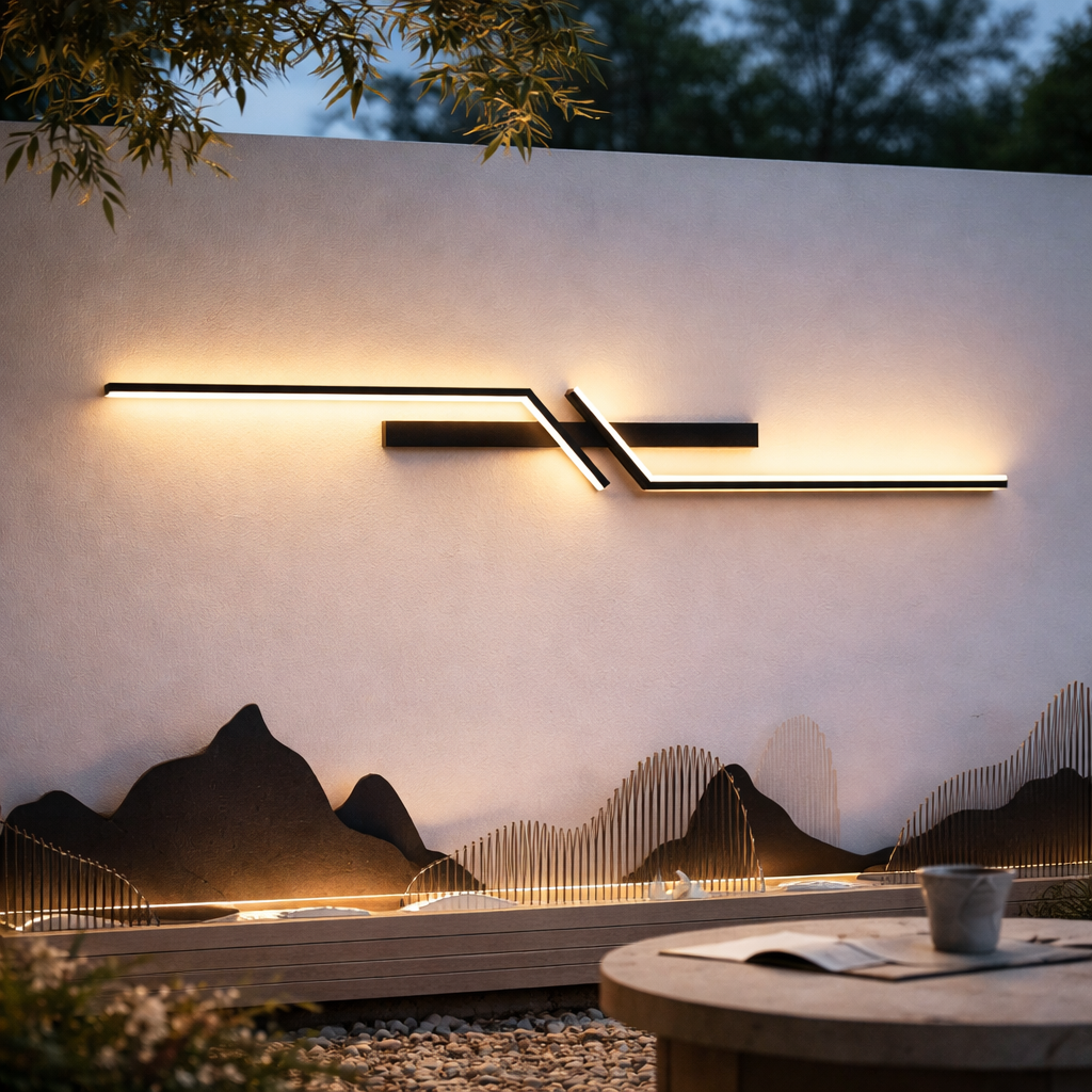 Solar-Powered  Waterproof Linear Outdoor Wall Lamp