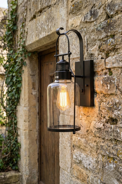 Outdoor & Indoor Retro Industrial Glass Wall Lamp